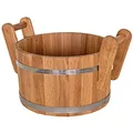 Produktbild: Waldmeister Bonpos Aufgusskübel 23 Liter Sauna Eimer Holz Eiche Pflanzkübel D 43cm Garten Terrasse