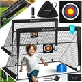 Produktbild: Fußballtor Kinder Pop-Up 2er Set Fußball-Tore Faltbar mit Glasfaserstangen & hochwertigen Tornetzen für Indoor, Outdoor & Garten Schwarz - Kesser