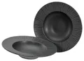 Produktbild: CreaTable Pastateller Vesuvio Black, Pasta Gourmetteller Set 2-tlg, (2 St), Seidenmatte Spezialglasur, Ausdruckstarkes Relief