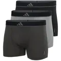 Produktbild: adidas Herren Boxershorts, 3er Pack - Trunks, Active Micro Flex Eco, Logo, einfarbig Schwarz/Grau S