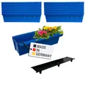 Produktbild: BURI 12 Euro-Paletten Blumenkästen-Einsätze inkl. Bewässerungsmatte | mit Hängesystem zum Einhängen | 37,3cm Blau | Pflanzkasten für Europalette Palette | Balkonkasten | Blumentopf | extrem stabil