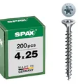 Produktbild: SPAX Universalschraube, 4,0 x 25 mm, 200 Stück, T-STAR plus, Senkkopf, Vollgewinde, 4CUT, WIROX A3J, 1191010400253