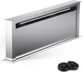 Produktbild: Klarstein Downdraft-Dunstabzugshaube 90cm, Versenkbare Dunstabzugshaube Abluft/Umluft für die Küche, Schmale Umluft-Abzugshaube ohne Rohr, 576m³/h Luftstrom, LED-Beleuchtung & Touch-Bedienfeld