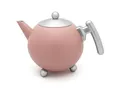 Produktbild: Bredemeijer große bauchige doppelwandige rosa Edelstahl Teekanne 1.2 Liter - isolierende Kanne für Tee - längerer Warmer Teegenuss