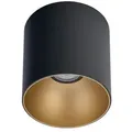 Produktbild: Licht-Erlebnisse Deckenspot POINT in Schwarz Gold Metall GU10 Ø12,7cm rund Moderner Aufbaustrahler Wohnzimmer, NO1/8/0052