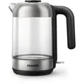 Produktbild: Philips Wasserkocher Series 5000 aus Glas, 1.7 L, Leuchtanzeige mit Klappdeckel und Kontrollanzeige, Metall (HD9339/80)