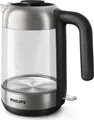 Produktbild: Philips Wasserkocher HD9339/80 | Glas-Edelstahl | 1,7L | 2200W | Kalkfilter | 360°-Basis | schnurlos | blaues Licht