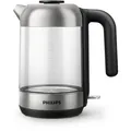 Produktbild: Philips 1.7 L Glas Wasserkocher mit Kontrollanzeige, Deckel, Schwarz (HD9339/80)