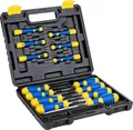 Produktbild: Kinzo Schraubendreher Set 32teilig - inkl. Werkzeugkoffer - Schraubendreher mit magnetischer Spitze - Schwarz, Gelb, Blau