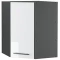 Produktbild: Vicco Eckhängeschrank, Weiß Hochglanz, Anthrazit, Holzwerkstoff, 3 Fächer, Formgebogen, 57x72x34.1 cm, Küchen, Küchenmöbel, Küchenschränke, Küchenoberschränke