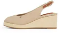 Produktbild: Tommy Hilfiger Damen Wedge Sandalen Flag Mid Slingback Verstellbarer Riemen, Beige (Horseradish), 39
