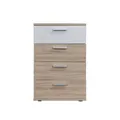 Produktbild: HTI-Line Nachtschrank Nina mit 4 Schubladen Nachttisch Nachtkommode Nachtkonsole Sonoma Weiß