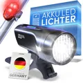 Produktbild: Büchel BLC 720 Fahrradlichter Set I 70/30/15 Lux I StVZO zugelassen mit bis zu 14h Akkulaufzeit I Aufladbares Fahrrad licht LED für vorne + hinten I Rücklicht Fahrrad, fahrradlicht vorne I Micro-USB