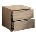 Produktbild: Universal Nachttisch in Eiche Sonoma Optik - Moderner Nachtschrank mit zwei Schubladen für Ihr Bett - 46 x 43 x 42 cm (B/H/T)