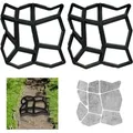 Produktbild: Gehwegform 2er Set, Diy Gestaltung Von Gartenwegen, Zum Selbstgießen, Hxbxt: 4x42x42 Cm, Kunststoff, Schwarz - Relaxdays