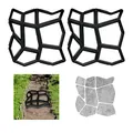 Produktbild: Relaxdays Gehwegform 2er Set, DIY Gestaltung von Gartenwegen, zum Selbstgießen, HxBxT: 4x42x42 cm, Kunststoff, schwarz