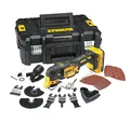 Produktbild: DEWALT Multi-Tool/ Multifunktionswerkzeug (18 Volt, 2,0 Ah Akku, bürstenlos, LED-Arbeitslampe, Airlock-System, inkl. 35-teiliges Zubehör-Set, 2 Akkus, Schnell-Ladegerät und TSTAK Box II) DCS355D2