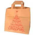 Produktbild: Pack4Food24 250 Papiertragetaschen Papiertüten braun mit Weihnachtsmotiv 