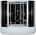 Produktbild: Deluxe Dampfdusche WHADIA-BL 170x90 schwarz Duschwanne Dusche Duschtasse