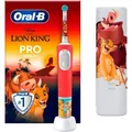 Produktbild: Oral-B Elektrische-Zahnbürste Pro Kids 3+, König, der Löwen, 2 Putzmodi, 4 Sticker, Etui und Bürste