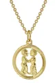Produktbild: trendor Sternzeichen Zwilling Gold 333 Anhänger Ø 16 mm + Halskette Tierkreiszeichen, eleganter Halsschmuck aus Echtgold für Damen, 75940-06