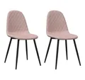 Produktbild: vidaXL Esszimmerstuhl Esszimmerstühle 2 Stk. Rosa Samt (2 St)