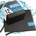 Produktbild: bonsport Pool Unterlegmatte Poolmatte 12 Stück - Bodenschutz Matte für den Pool/Planschbecken - Bodenfolie Bodenmatte Poolunterlage Bodenschutz schwarz