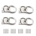 Produktbild: Edelstahl Decksplatte Augplatte mit Ring Edelstahl Augplatte mit Öse Augplatte aus 304 Edelstahl Augplatten Haken Decksplatte Augplatten für Sonnensegel Ösenplatte Ösen Halterung Augenplatte 4 Stück