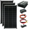 Produktbild: SOLARTRONICS Inselanlage Komplettset: 3x 140W monokristalline Solarmodul + 1500W Wechselrichter + 20A Laderegler + PV Kabel + Solarstecker