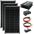 Produktbild: Komplettset 3x140 Watt Solarmodul 1500 Watt Wandler Laderegler Photovoltaik PV