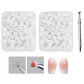 Produktbild: 200 Stück Nail Art Schwamm mit Metallgreifer Sponge Nagel Pinsel Nageldesign ...