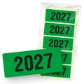 Produktbild: itenga 50x Jahresetiketten 2027 GRÜN rechteckig 60x250cm aus selbstklebend