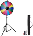 Produktbild: VEVOR Glücksrad (601 mm) mit 14 Fächern & Höhenverstellbarem Ständer (1125–1530 mm) & Abwischbarem Rouletterad & Aufbewahrungstasche, Drehendes Preisrad für Partys, Kneipen, Messen & Jahrmärkte