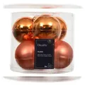 Produktbild: 6 Weihnachtskugeln Glas 8cm matt & glänzend Christbaumkugeln Weihnachtsbaumkugeln Groß Christbaumschmuck Weihnachtsbaumschmuck Deko Warmorange