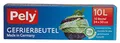 Produktbild: pely 8670 Gefrierbeutel, 10 Liter, 10 Beutel aus Polyethylen niedriger Dichte (LDPE), 3-lagige Folie mit verbesserter Kältelastizität, Made in Germany, Wegwerfbar, Kopffaltverschluss