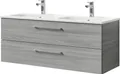 Produktbild: Pelipal Badmöbel-Set Sunline 121 BxHxT 121 x 50 x 46 cm Frontfarbe sangallo grau mit Mineralguss-Doppelwaschtisch und Wa