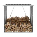 Produktbild: Brennholzlager Verzinkter Stahl 163 x 83 x 154 cm Grau