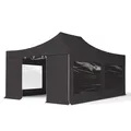 Produktbild: TOOLPORT 4x6m Aluminium Faltpavillon, inkl. 4 Seitenteile, schwarz - (59067)