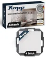 Produktbild: Kopp ATHENIS Universalschalter in Rein-Weiß - 4 Stück - Lichtschalter-Unterputz mit 10AX Schaltvermögen - Hochwertiger IP20 Schalter ohne Rahmen - Moderner Wechselschalter-Unterputz 250V~