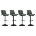 Produktbild: VASAGLE Barhocker 4er Set, Barstühle höhenverstellbar, drehbare Küchenhocker, gesteppter PU-Bezug, mit Rückenlehne und Fußstütze, Esszimmer, Theke, Stahl, waldgrün LJB295C01