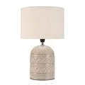 Produktbild: Pauleen 48223 Tender Pearl Tischleuchte max. 20 Watt handgefertigt Beige Nachttischlampe im Boho Look aus Stoff, Keramik E14