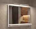 Produktbild: LED-Badspiegel mit Ablage 60x50 cm Weiß – Badezimmerspiegel Wandspiegel