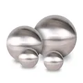 Produktbild: Spetebo Edelstahl Gartenkugel 4er Set matt gebürstet - 10/15 / 20 cm - Deko Metall Hohlkugel Silber - Dekokugel Metalldeko Gartendeko rund