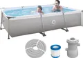 Produktbild: Avenli Frame Rectangular Pool Set 300 x 207 x 65 cm, Aufstellpool, rechteckig, mit Pumpe, grau