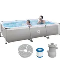 Produktbild: Avenli Frame Rectangular Pool Set 300 x 207 x 65 cm, Aufstellpool, rechteckig, mit Pumpe, grau