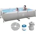 Produktbild: Avenli Poolset, Grau, Kunststoff, Uni, Rechteckig, 207x65x300 cm, Freizeit, Pools und Wasserspaß, Pools