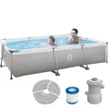 Produktbild: Frame Pool 300 x 207 x 65 Set Gartenpool Aufstellpool Schwimmbad grau mit Pumpe