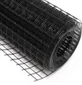 Produktbild: Wiltec Maschendrahtzaun Schwarz 100 cm x 5 m, 0,9 mm Stärke 12x12 mm Maschengröße, Volierendraht 4-Eck aus Stahl verzinkt, Drahtgitter, Vogeldraht