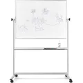 Produktbild: magnetoplan 1240489 Whiteboard mit Fahrgestell, speziallackierte Oberfläche, komplett mit Ablageschale für Marker und Zubehör, 1200 x 900 mm