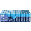 Produktbild: AA Batterien R6 Mignon 120 Stück Zink Kohle lange Lagerfähigkeit umweltfreundlich verpackt cadmiumfrei & quecksilberfrei Vorratspack AA LR6 Alpalium